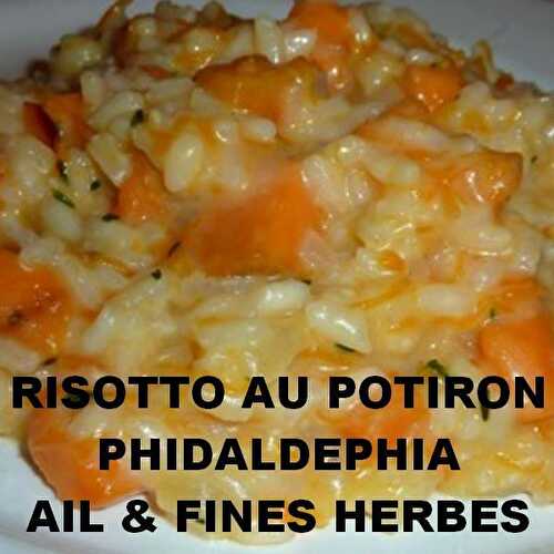 Risotto au potiron et phidaldephia ail et fines herbes