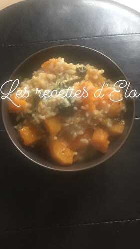 Risotto aux épinards et courge butternut