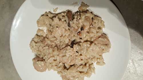 Risotto boudin blanc champignons