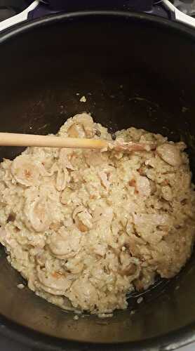 Risotto boudin blancs champignons