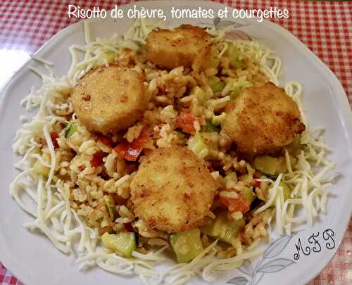 Risotto de chèvre, tomates et courgettes