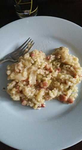 Risotto poireaux lardons