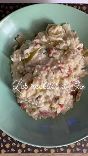 Risotto poireaux lardons