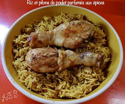 Riz et pilons de poulet parfumés aux épices