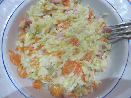 Riz jambon carottes poireaux kiri