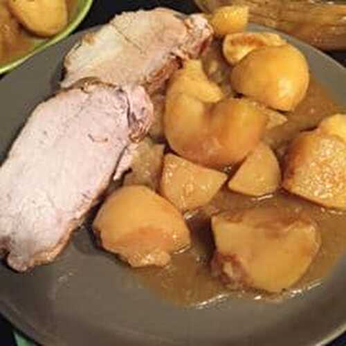 Rôti de porc et ses pommes de terre fondantes à la sauce barbecue