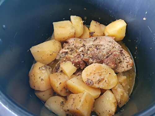 Rouelle de porc à la moutarde et ses pommes de terre