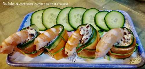 Roulades concombre-carotte  au riz et crevettes