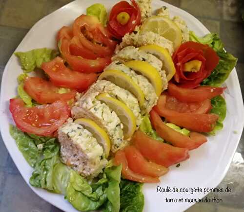 Roulé de courgette pomme de terre et mousse de thon (cuisinez avec Djouza)