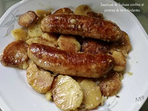 Saucisse de Toulouse confite et pommes de terre fondantes