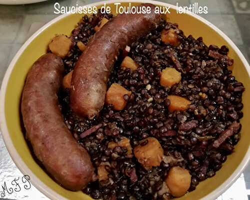 Saucisses de Toulouse aux lentilles