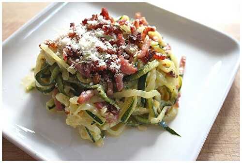 Spaghetti de courgette à la carbo