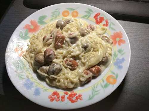 Spaghetti knacki champignons