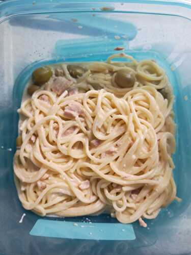 Spaghettis au thon et aux olives