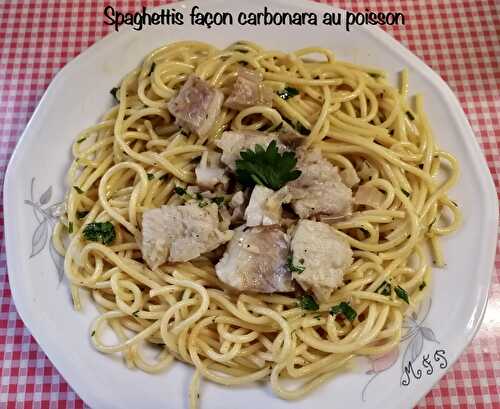 Spaghettis façon carbonara au poisson