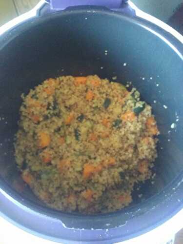 Steack quinoa et céréales aux petits légumes