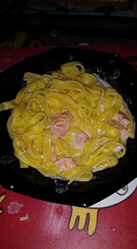 Tagliatelles au saumon fumé express