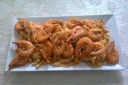 Tagliatelles aux crevettes