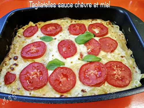 Tagliatelles sauce chèvre et miel