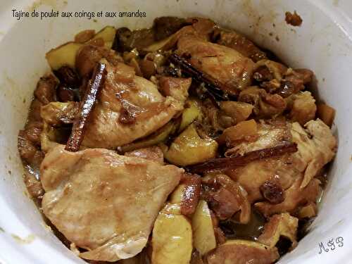 Tajine de poulet aux coings et aux amandes