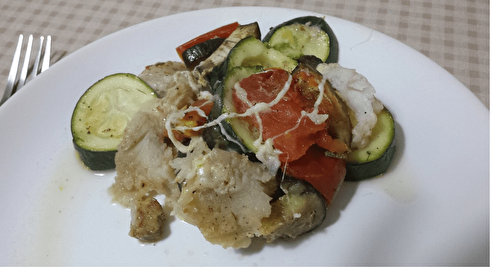 Tian de légumes sur filet de poisson