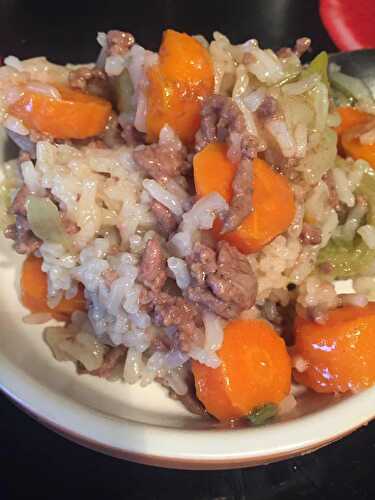 Viande hachée / riz et ses légumes