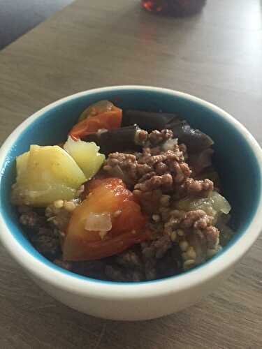 ﻿﻿Viande hachée à la Méditerranée au Cookeo