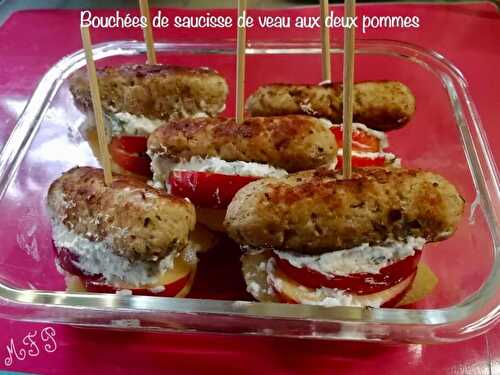 Bouchées de saucisses de veau aux deux pommes