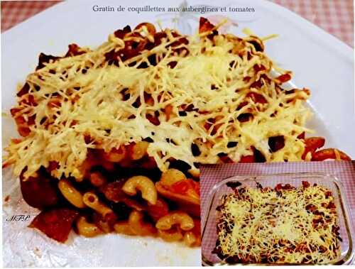 Gratin de coquillettes aux aubergines et tomates