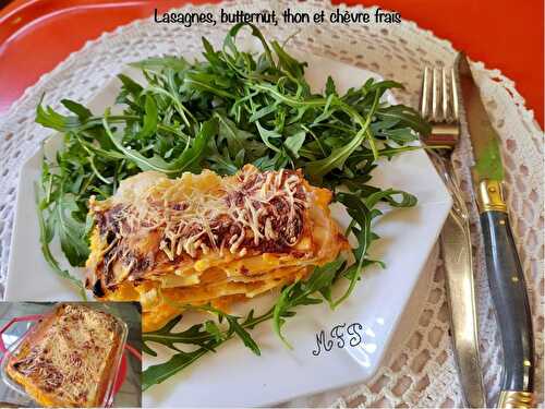 Lasagnes, butternut, thon et chèvre frais