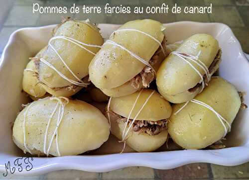 Pommes de terre farcies au confit de canard