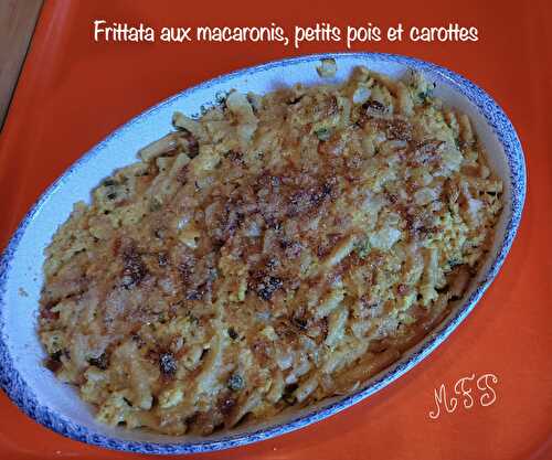 Frittata aux macaronis, petits pois et carottes