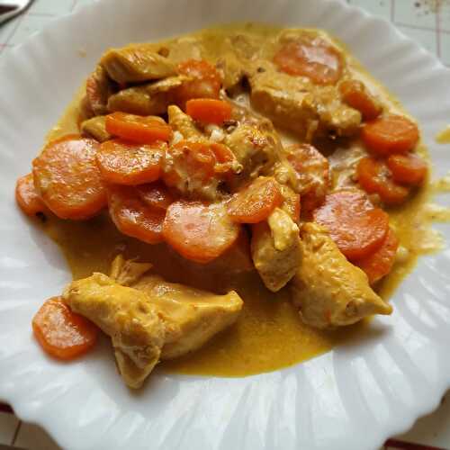 Poulet carottes sauce curry