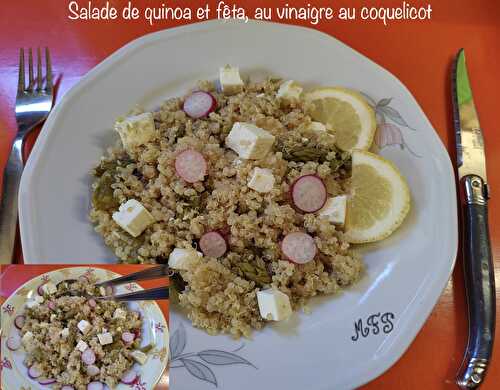 Salade de quinoa et fêta, au vinaigre au coquelicot