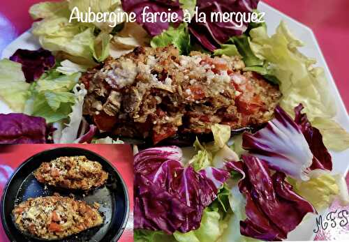 Aubergine farcie à la merguez