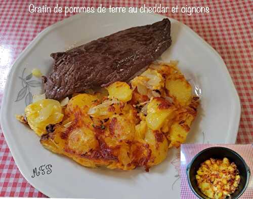 Gratin de pommes de terre au cheddar et oignons