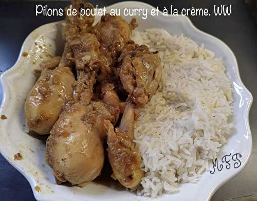 Pilons de poulet au curry et à la crème. WW