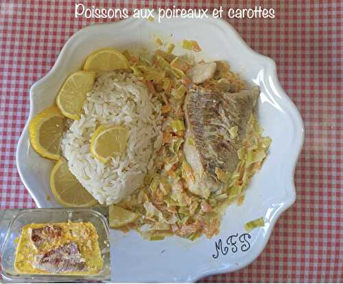 Poissons aux poireaux et carottes