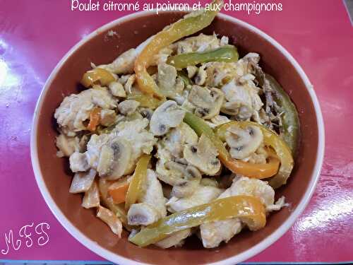 Poulet citronné au poivron et aux champignons