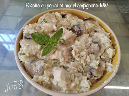 Risotto au poulet et aux champignons. WW