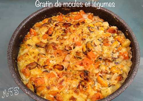 Gratin de moules et légumes