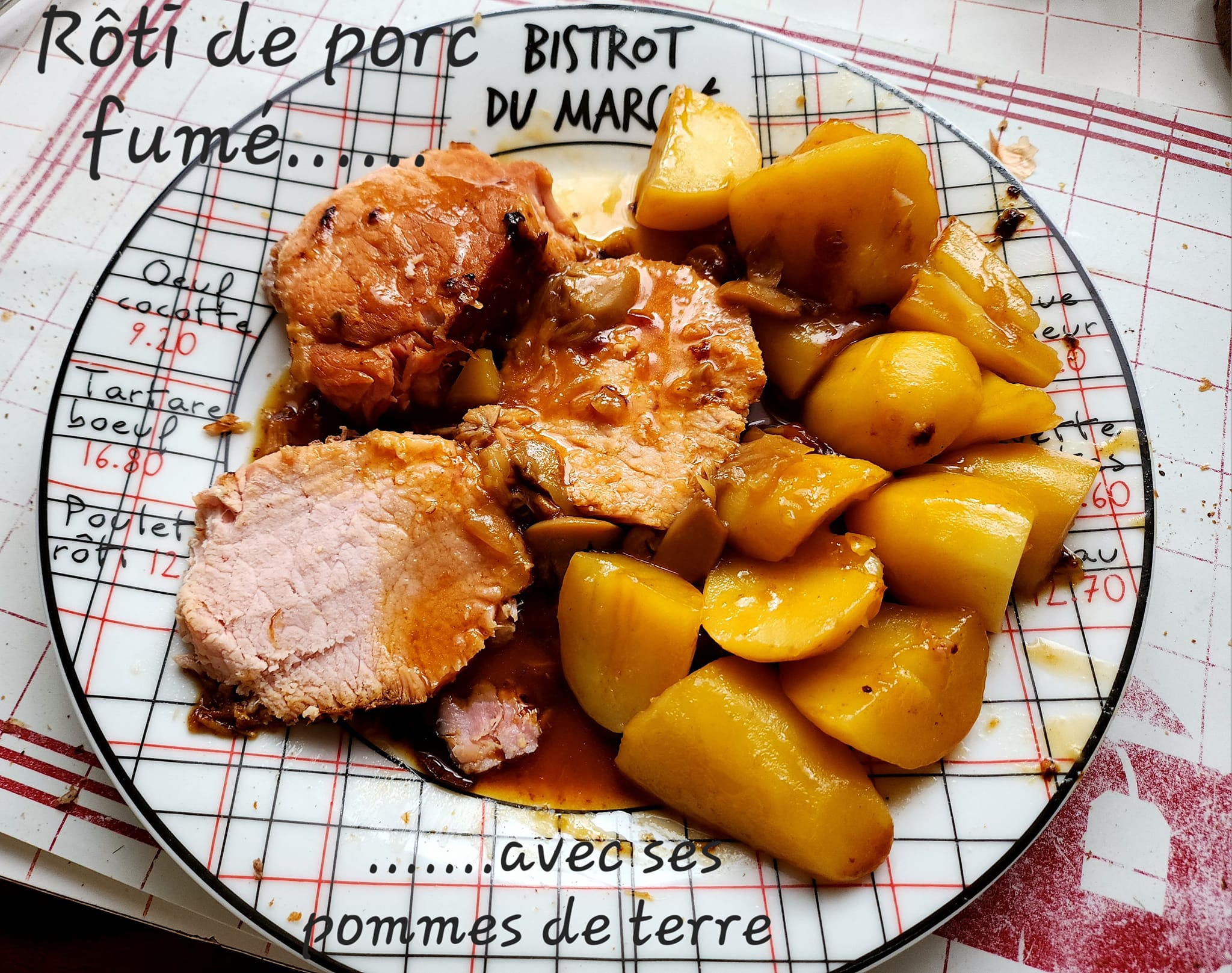 Rôti de porc fumée avec pomme de terres