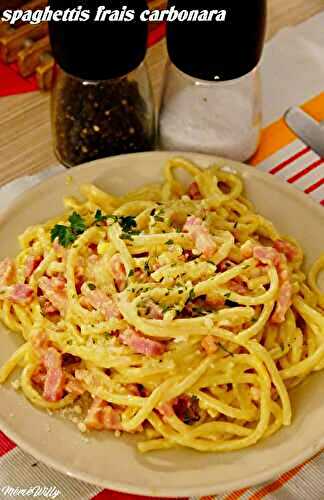 TAGLIATELLES OU SPAGHETTIS FRAIS FACON CARBONARA