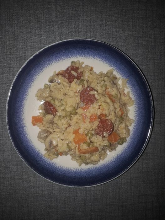 Risotto au chorizo et légumes