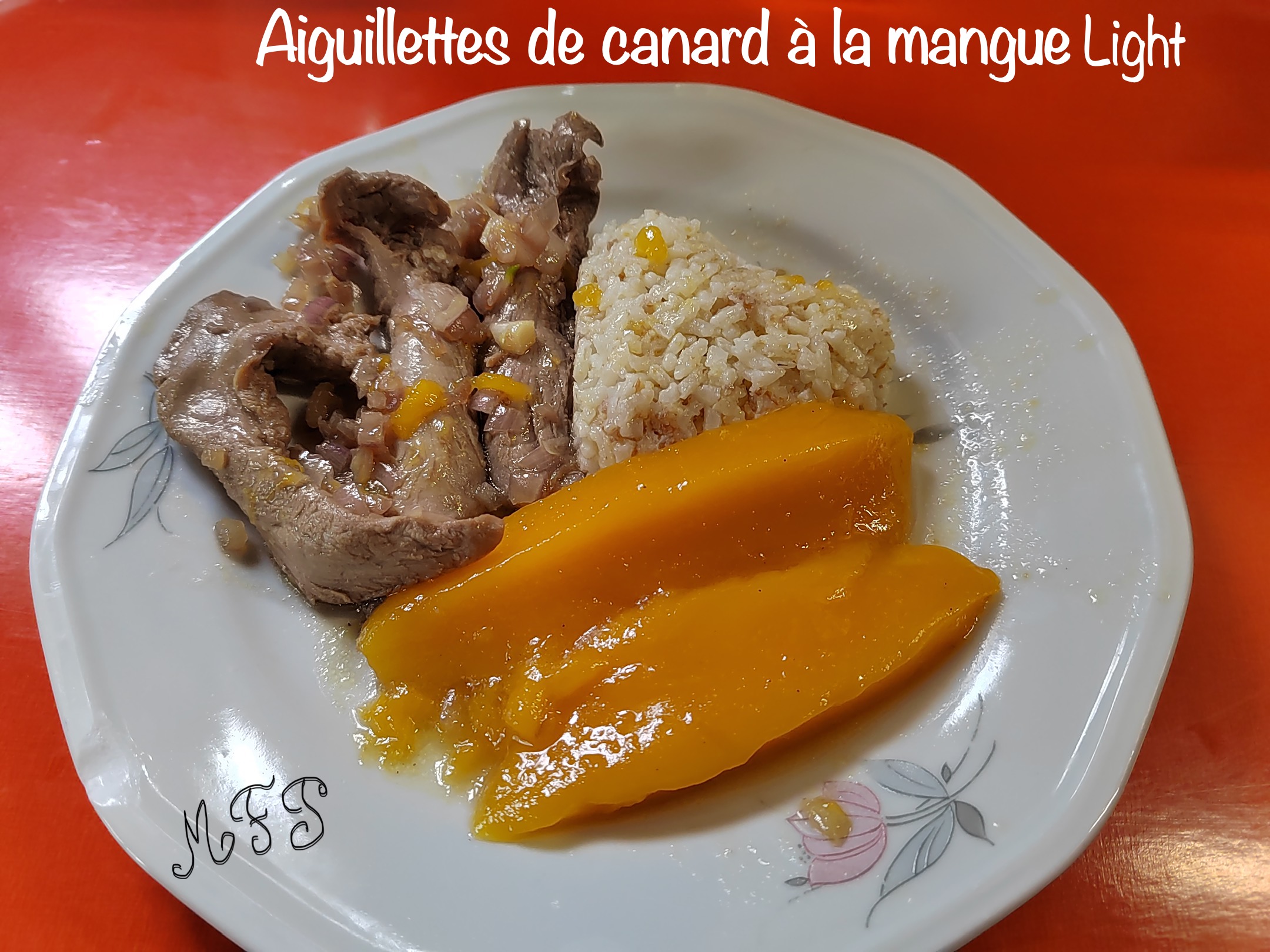 Aiguillettes de canard à la mangue light