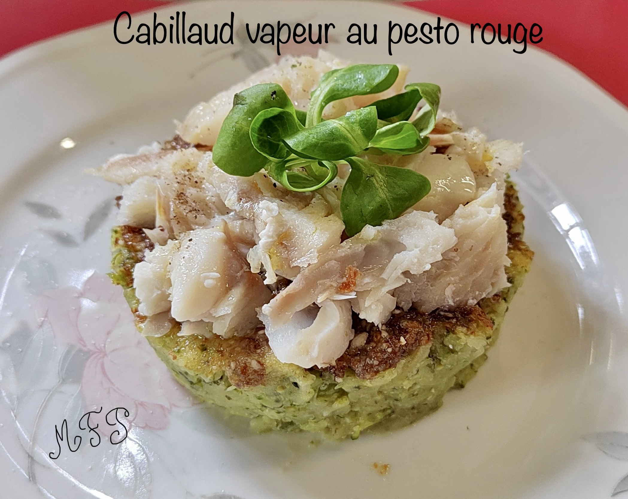 Cabillaud vapeur au pesto rouge