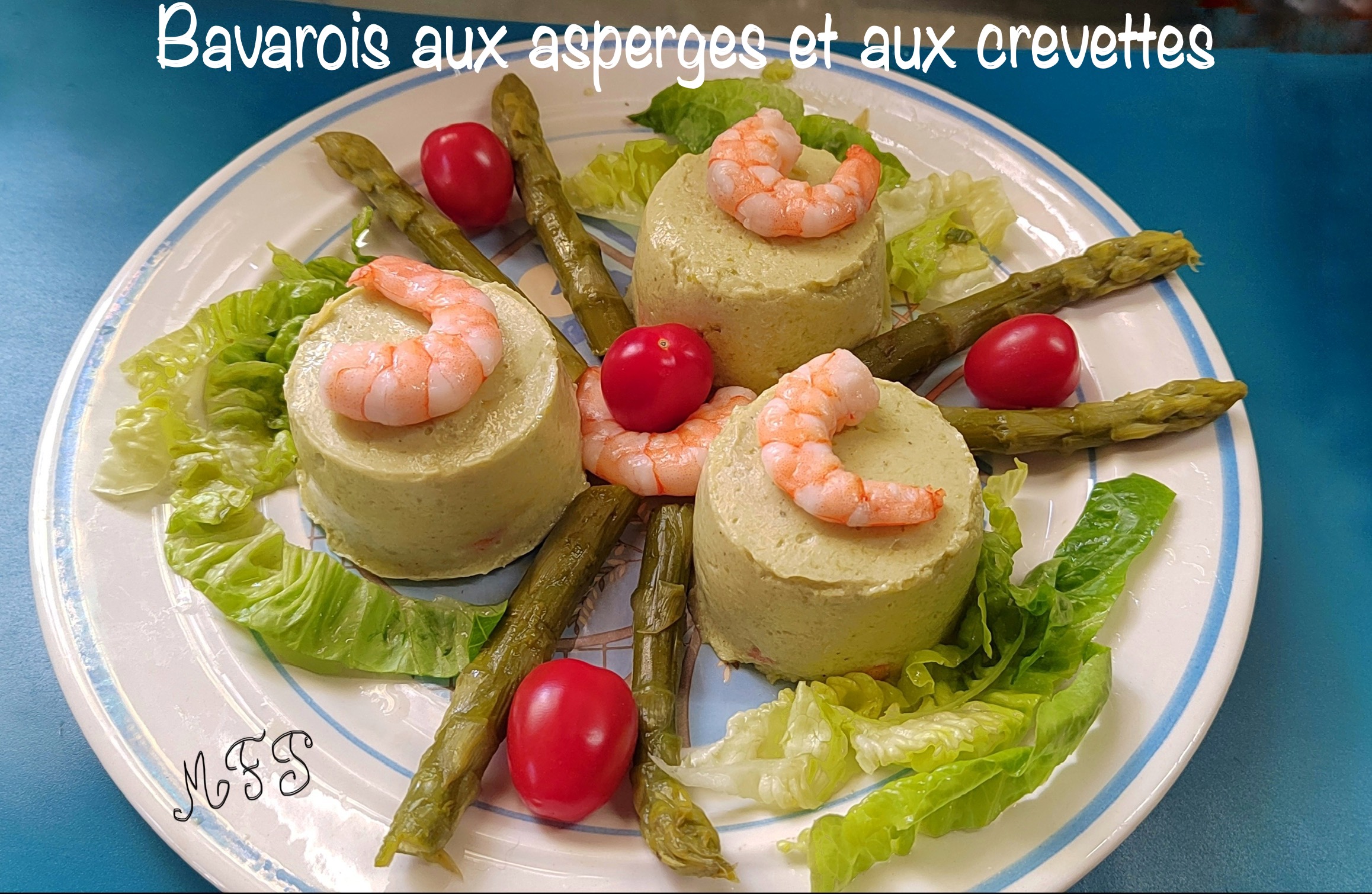 Bavarois aux asperges et aux crevettes