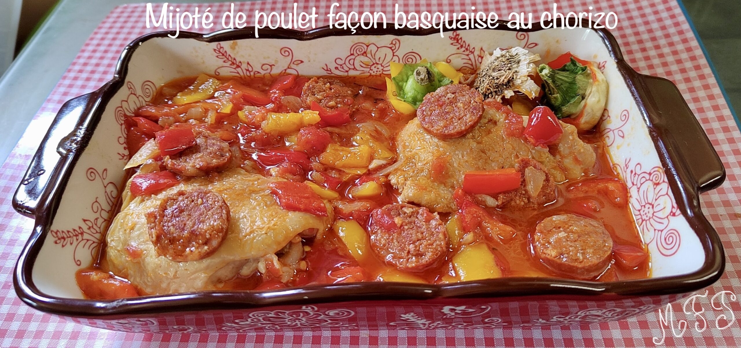 Mijoté de poulet façon basquaise au chorizo