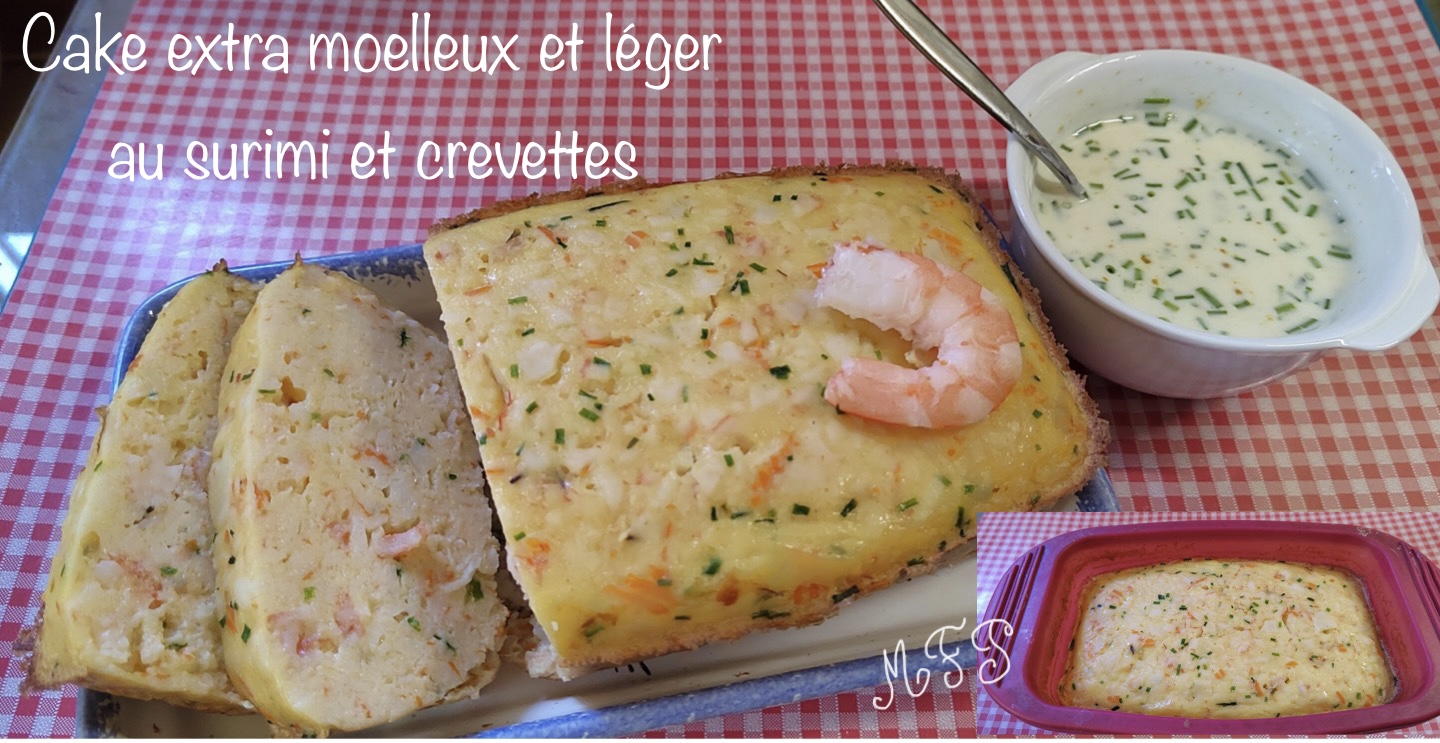 Cake extra moelleux et léger au surimi et crevettes