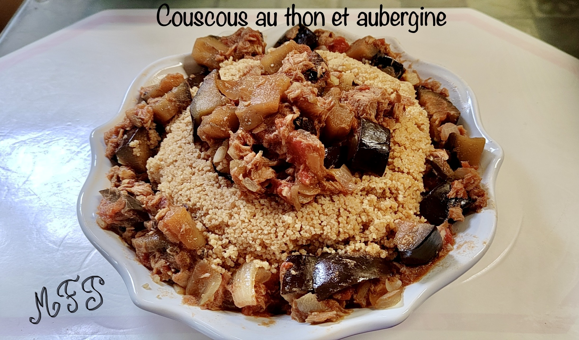 Couscous au thon et aubergine